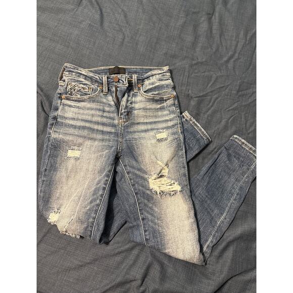 NWOT Buckle Black Ankle Skinny Distressed Jeans Women's Size 25 - Picture 1 of 4